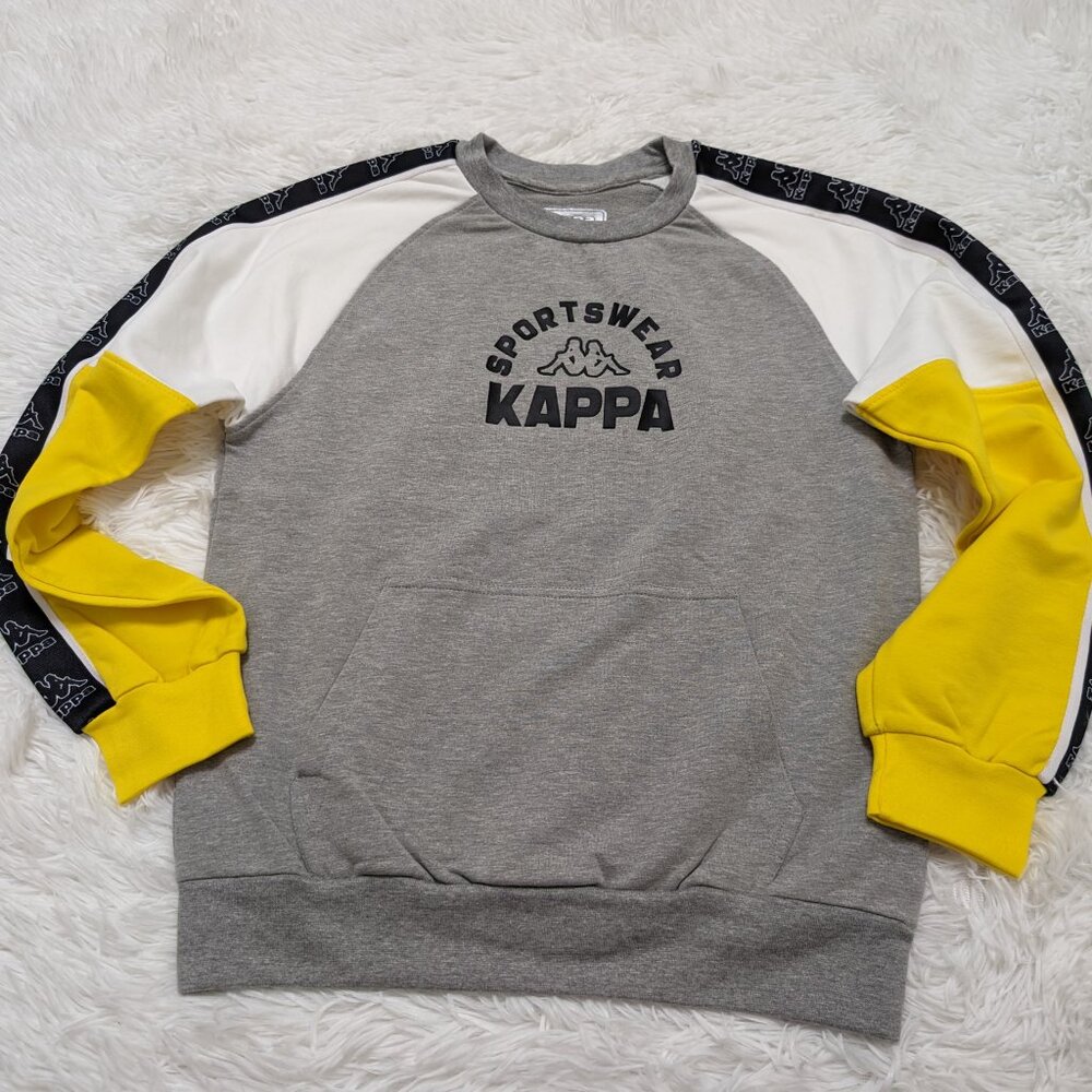 Kappa Unisex Crew Neck Gray Pullover Loopknit with logo Sweatshirt for 8Yrs NWOT